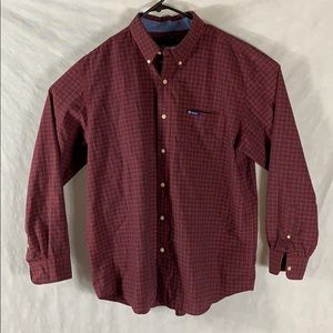 Chaps Easy Care Red Plaid Button Up Mens XL